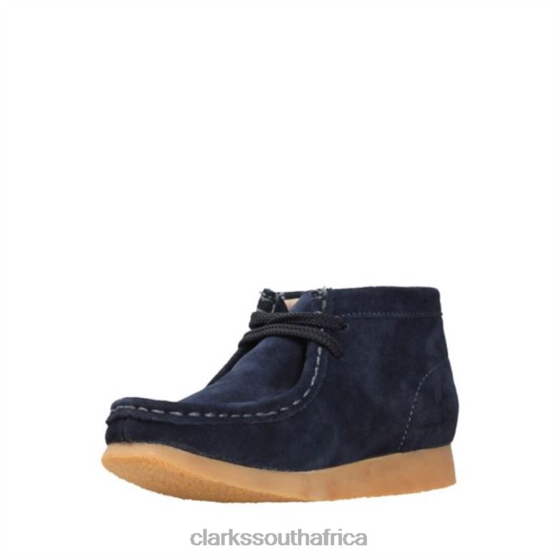Navy Suede Clarks Wallabee Boot 840406880 Kids Clarks Navy Suede