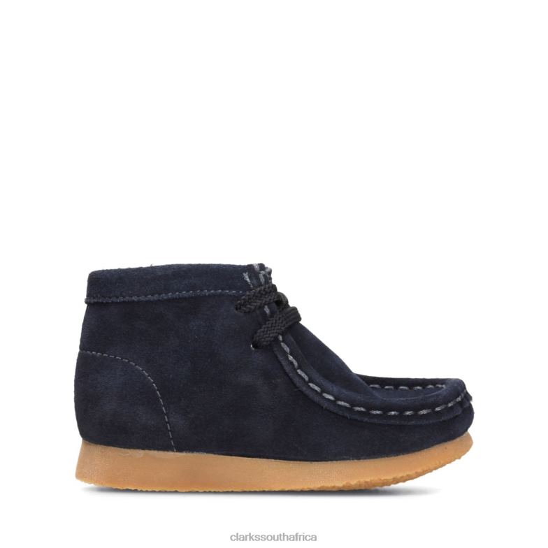 Navy Suede Clarks Wallabee Boot Navy Suede 840405795 Kids Clarks Navy Suede