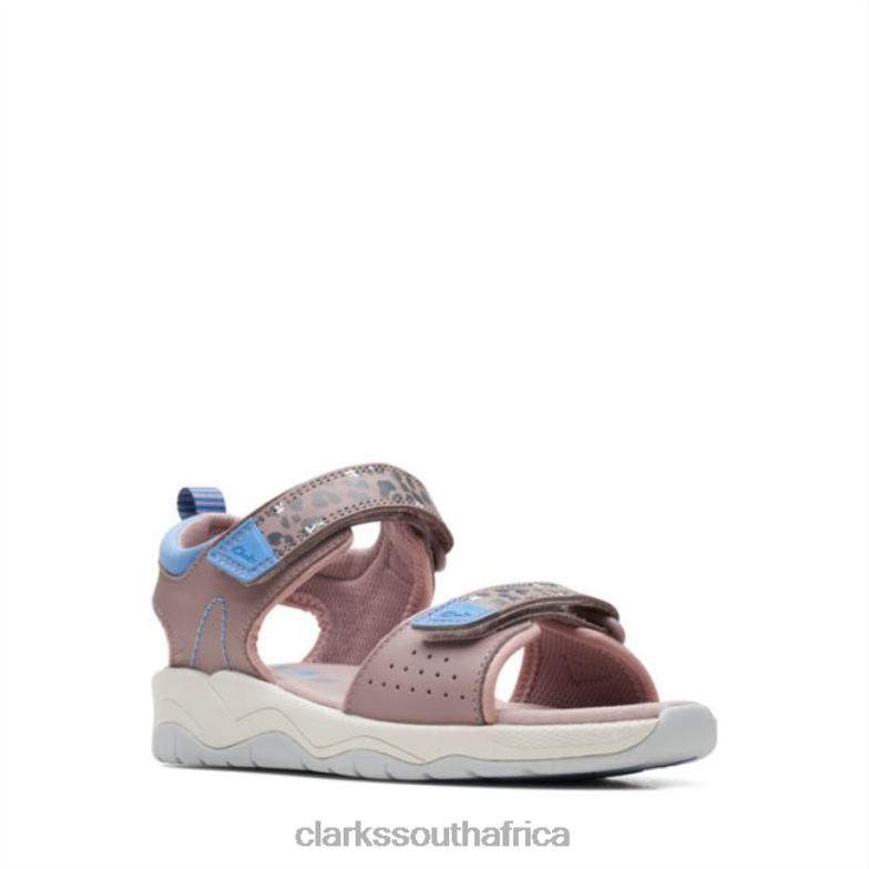 C Lowder Print Older Grey/Pink Clarks Grey/Pink 840406869 Kids Clarks Grey/Pink