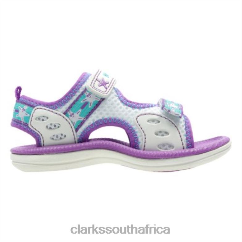 Clarks Star Games Fst F Fit White Textile 840404762 Kids Clarks White Textile