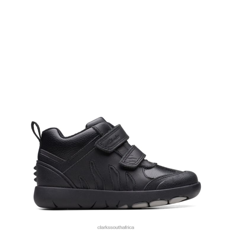 Rex Hop Toddler Black Leather Clarks Black Leather 840405791 Kids Clarks Black Leather