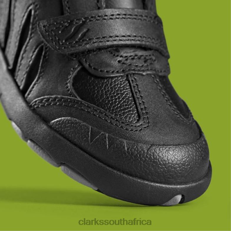 Rex Hop Toddler Black Leather Clarks Black Leather 840405791 Kids Clarks Black Leather