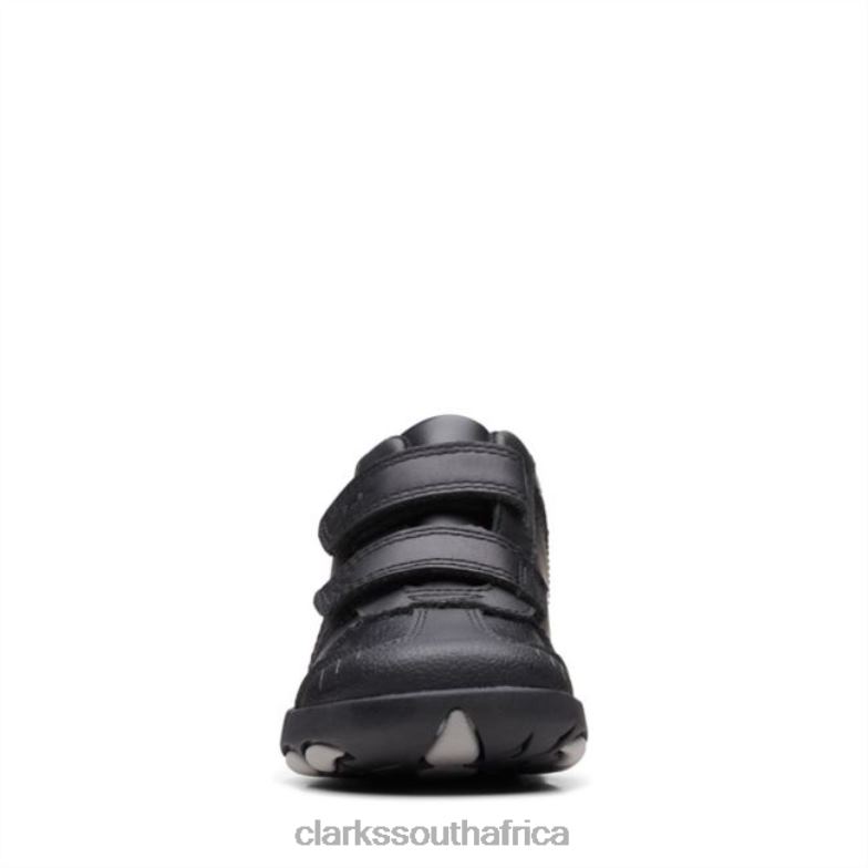 Rex Hop Toddler Black Leather Clarks Black Leather 840405791 Kids Clarks Black Leather