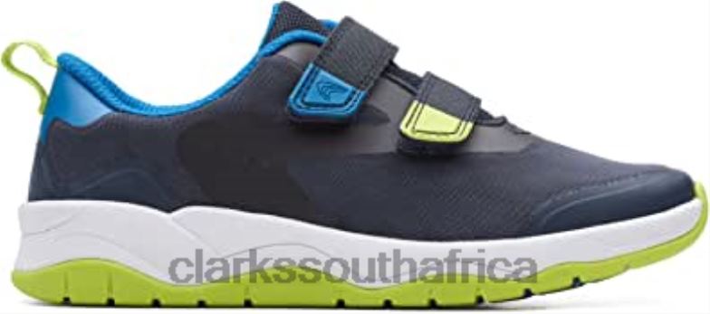 Clarks C Lowder Race Kid Textile Trainers Blue 84040882 Kids Clarks