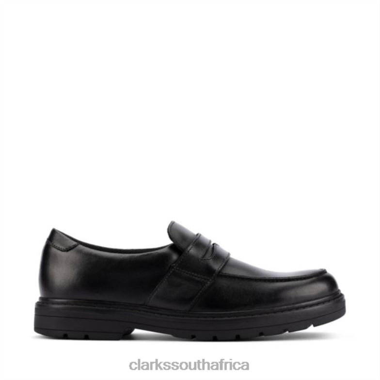Black Leather Clarks Loxham Craft Youth Black Leather 840405963 Kids Clarks Black Leather