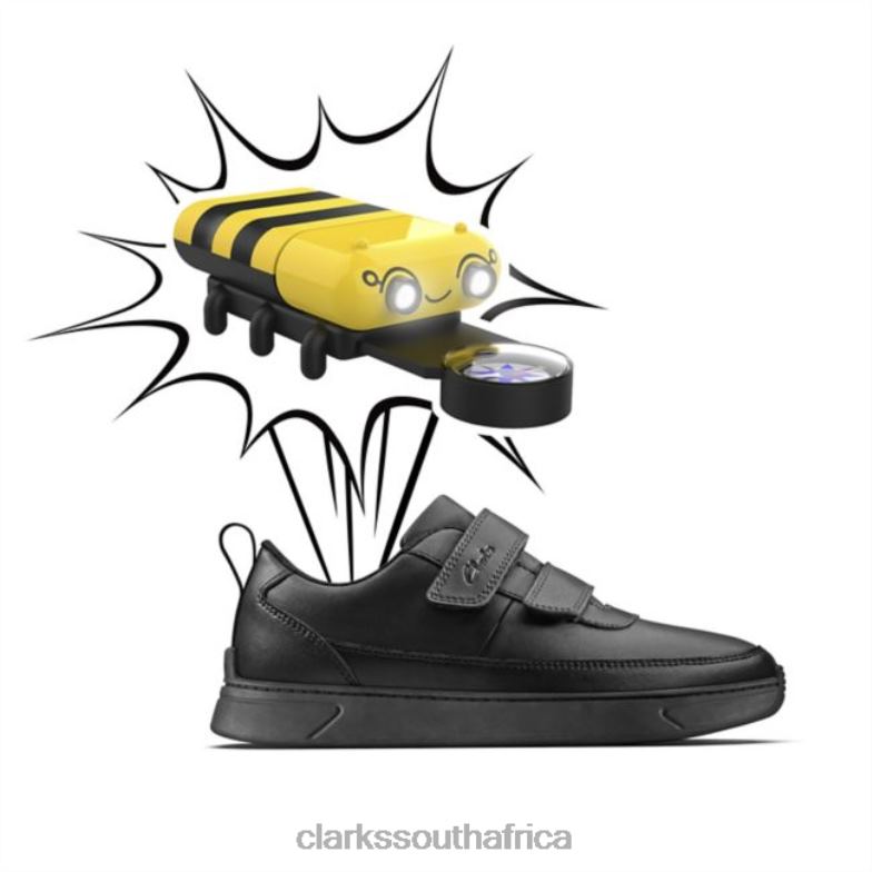 Black Leather Clarks Vibrant G Low Kid Black Leather 840405851 Kids Clarks Black Leather