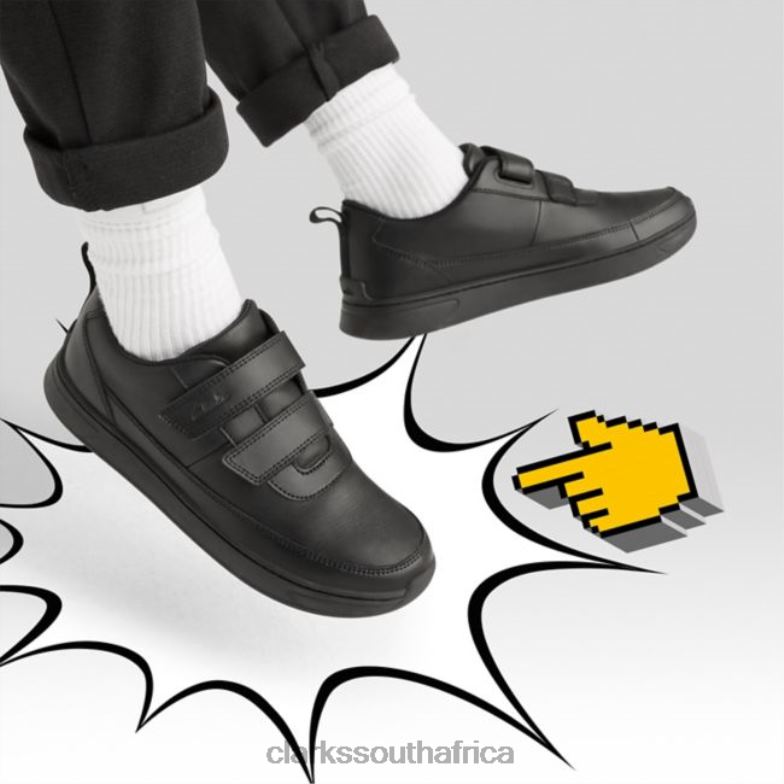 Black Leather Clarks Vibrant G Low Kid Black Leather 840405851 Kids Clarks Black Leather