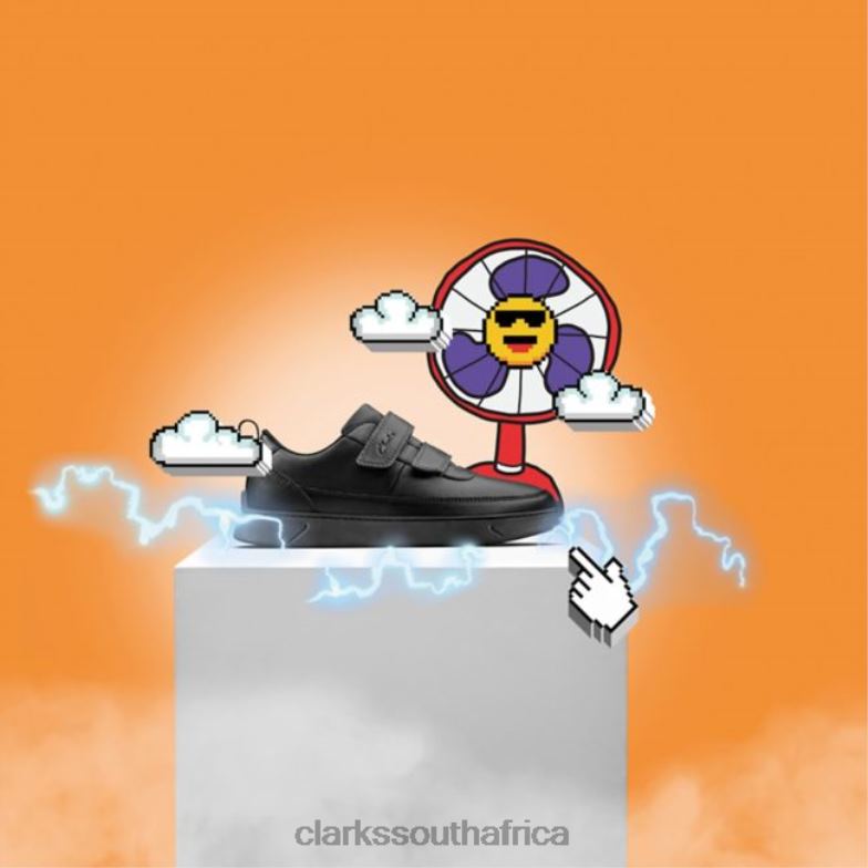 Black Leather Clarks Vibrant G Low Kid Black Leather 840405851 Kids Clarks Black Leather