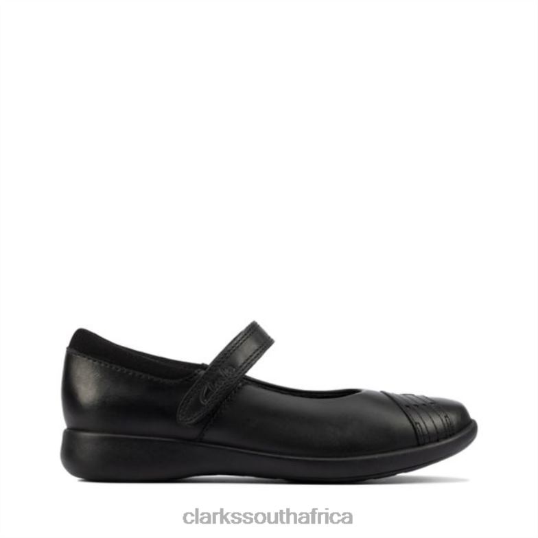 Etch Beam Kid Black Leather Clarks Black Leather 840405855 Kids Clarks Black Leather