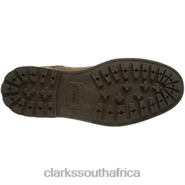 Clarks Men's Bowzer Cap Ankle Boot Olive Suede 840402578 Men Clarks Olive Suede