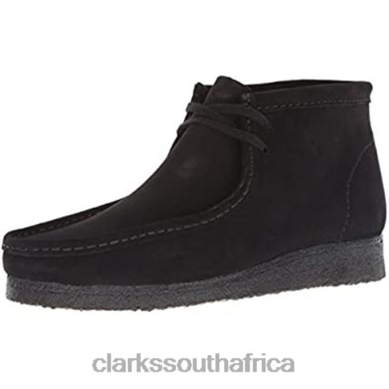 Black Suede Clarks Men's Wallabee Boot Chukka 840402520 Men Clarks Black Suede