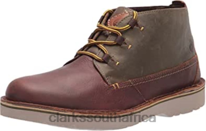 Men's Eastford Mid Chukka Boot Clarks Dark Brown Combi 840402325 Men Clarks Dark Brown Combi