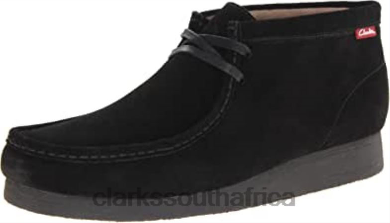 Men's Stinson Hi Chukka Boot Clarks Black Suede 840402541 Men Clarks Black Suede