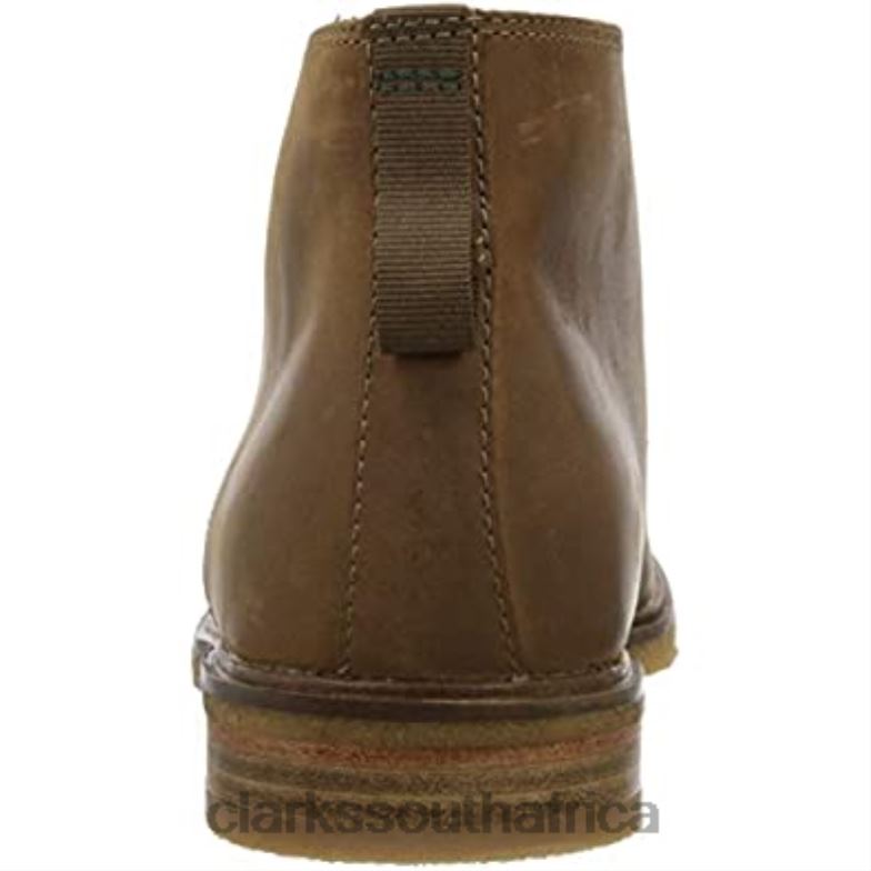 Brown Dark Tan Lea Clarks Men's Clarkdale Bara Classic Boots 840402104 Men Clarks Brown Dark Tan Lea