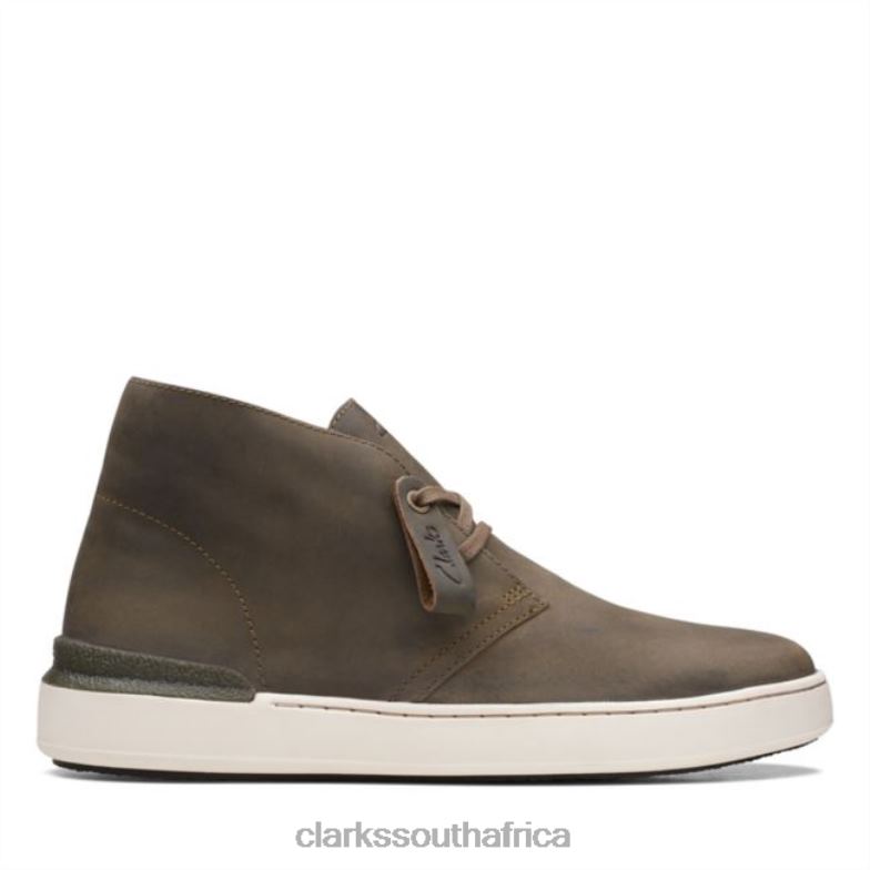 Clarks Olive Leather Court Lite Desert Boot Olive Leather 840405689 Men Clarks Olive Leather