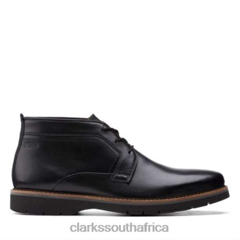 Clarks Bayhill Mid Black Smooth Leather 840404370 Men Clarks Black Smooth Leather