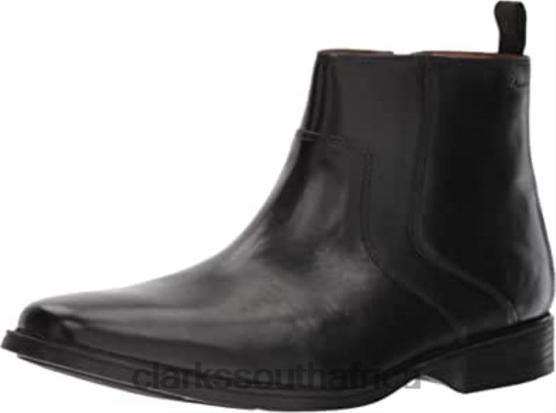 Mens Tilden Zip Low Boot Black Leather Clarks 840401766 Men Clarks Black Leather