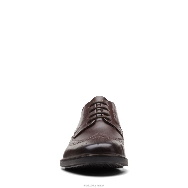 Clarks Dark Brown Lea Howard Wing 840403505 Men Clarks Dark Brown Lea