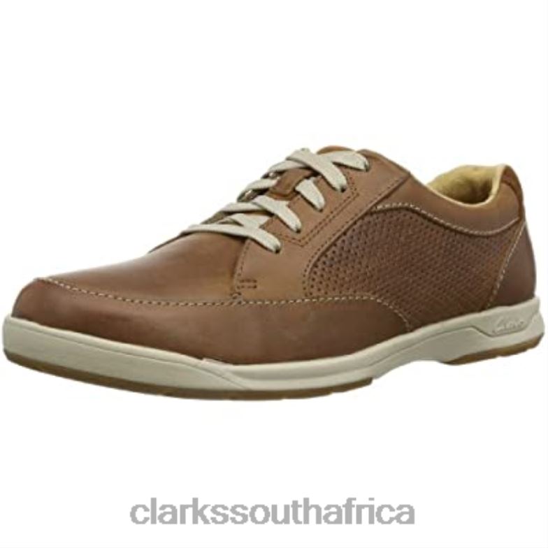 Clarks Brown Tan Leather Men's Stafford Park5 Derby 840401433 Men Clarks Brown Tan Leather