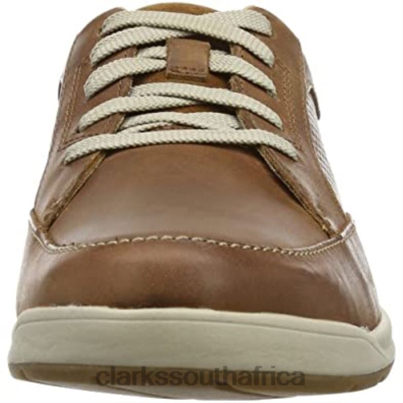 Clarks Brown Tan Leather Men's Stafford Park5 Derby 840401433 Men Clarks Brown Tan Leather
