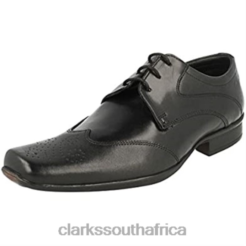 Clarks Men's Lace-Up Derby Shoes Affix Moscow Black Leather Black 840402890 Men Clarks Black