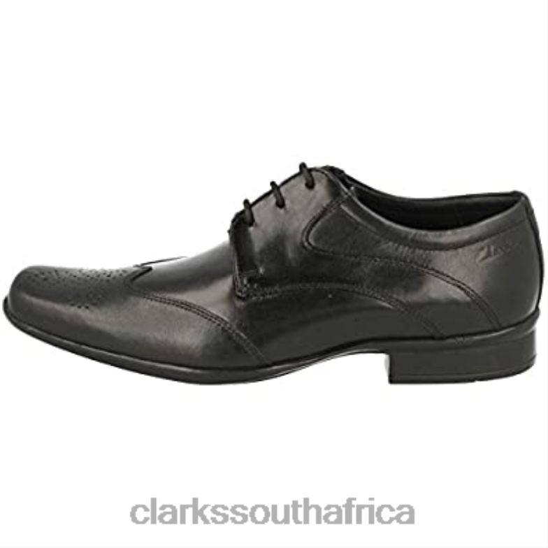 Clarks Men's Lace-Up Derby Shoes Affix Moscow Black Leather Black 840402890 Men Clarks Black