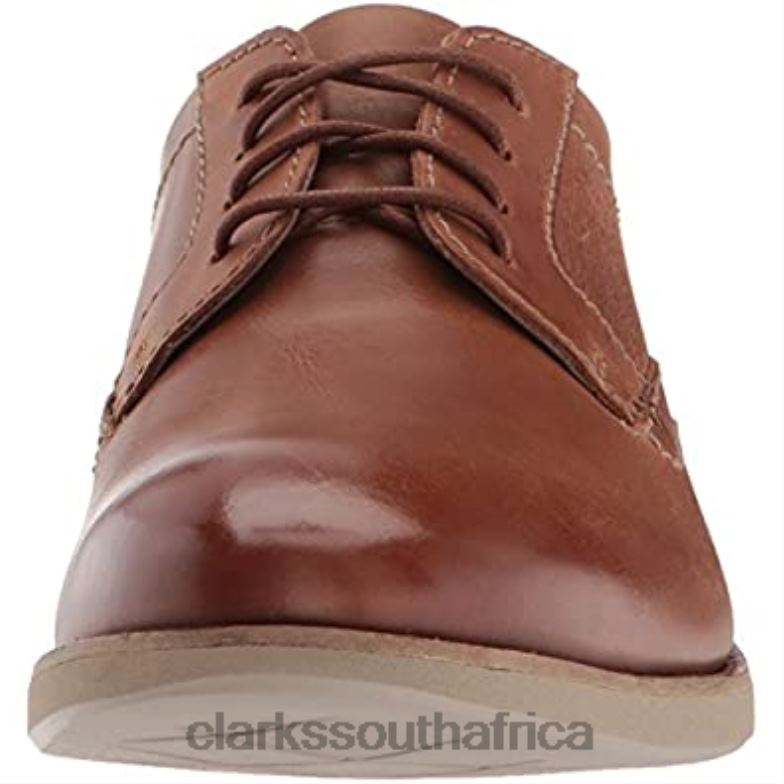 Men's Raharto Pla Derbys Clarks Dark Tan Leather 84040357 Men Clarks Dark Tan Leather