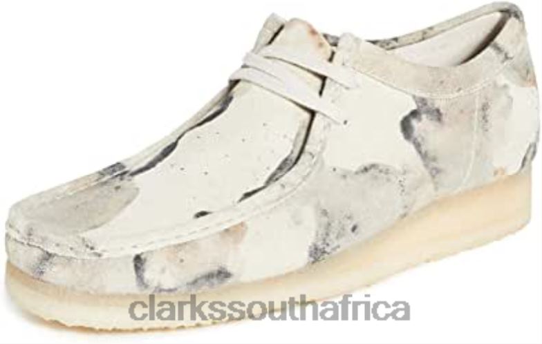 Clarks Off White Camo Men's Wallabee Lace Up Shoes 84040529 Men Clarks