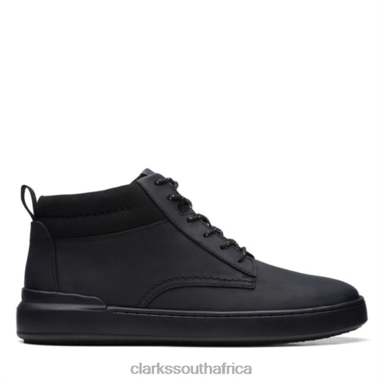 Court Lite Mid Black Leather Black Leather Clarks 840405654 Men Clarks Black Leather
