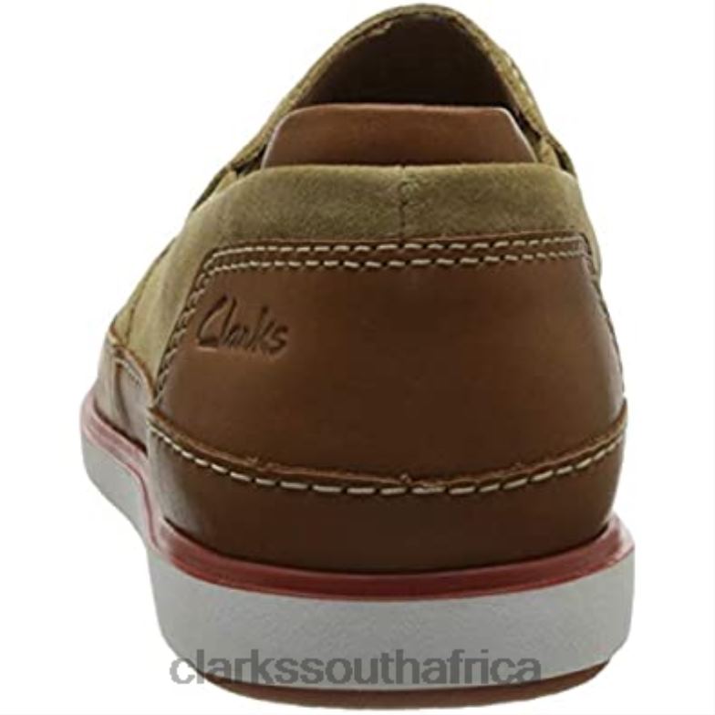 Dark Sand Suede Leather Combi Clarks Men's Bratton Step Loafer0 840401328 Men Clarks Dark Sand Suede Leather Combi