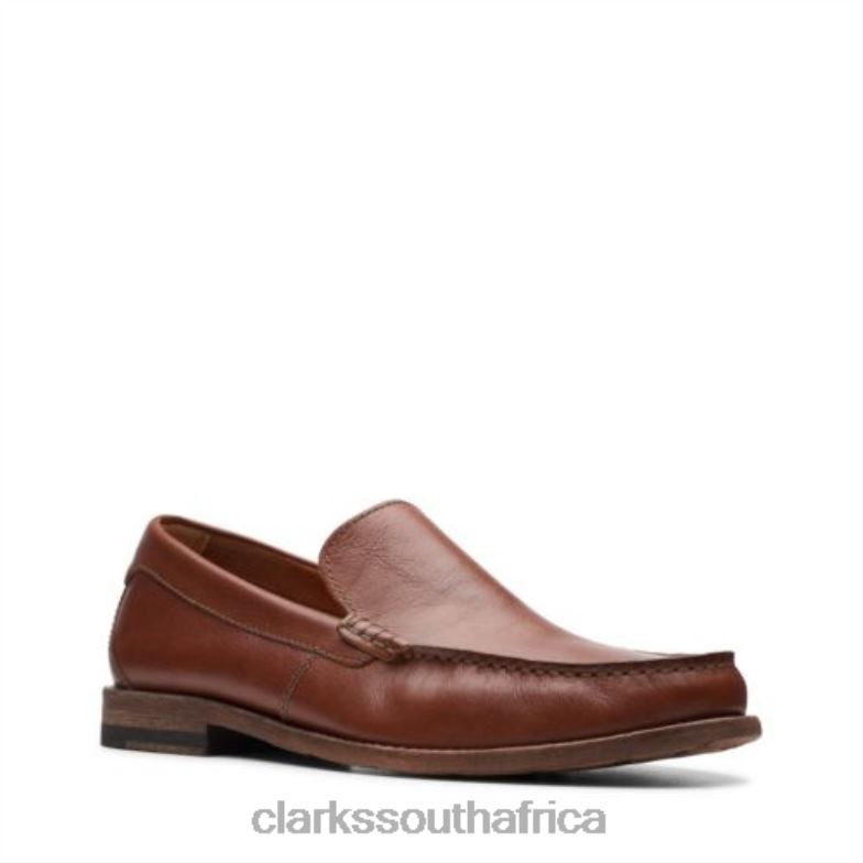 Dark Tan Leather Clarks Pace Barnes 840404395 Men Clarks Dark Tan Leather