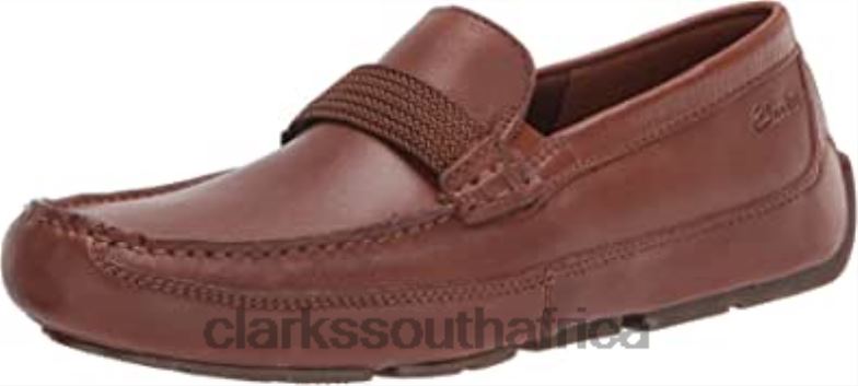 Dark Tan Leather Men's Markman Brace Driving Style Loafer Clarks 840401852 Men Clarks Dark Tan Leather