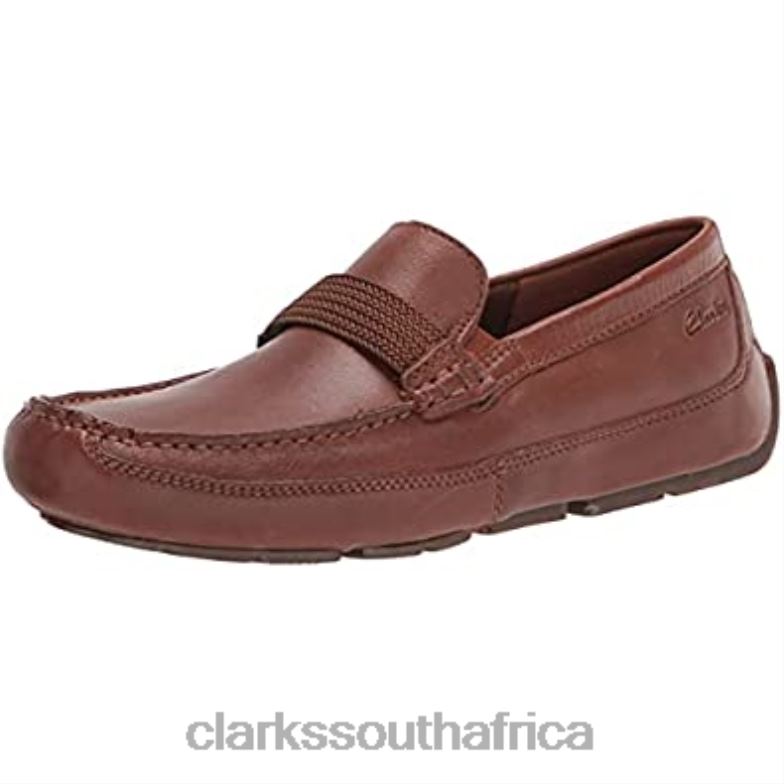 Dark Tan Leather Men's Markman Brace Driving Style Loafer Clarks 840401852 Men Clarks Dark Tan Leather