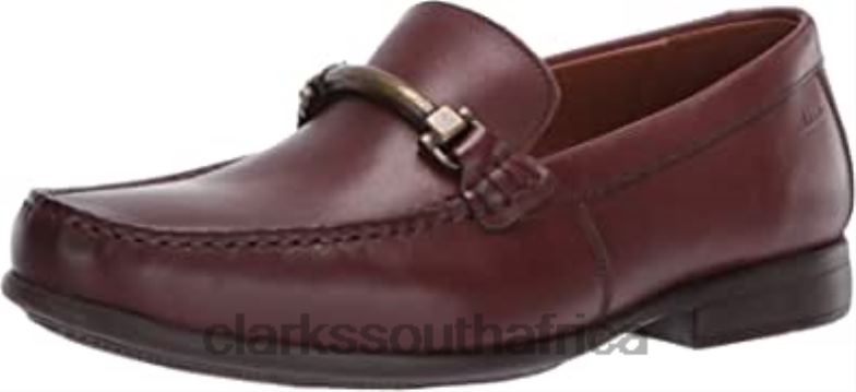 Men's Claude Stride Loafer Clarks Mahoga Ny Leather 840401069 Men Clarks Mahogany Leather