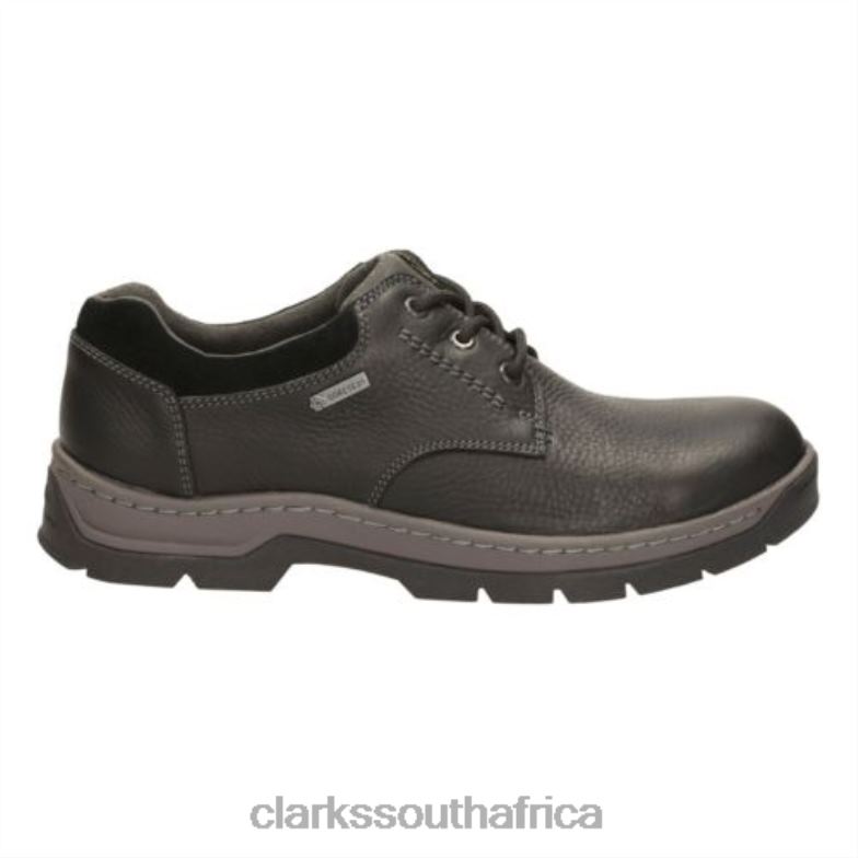 Black Leather Clarks Stantenwalk Gtx 840404512 Men Clarks Black Leather