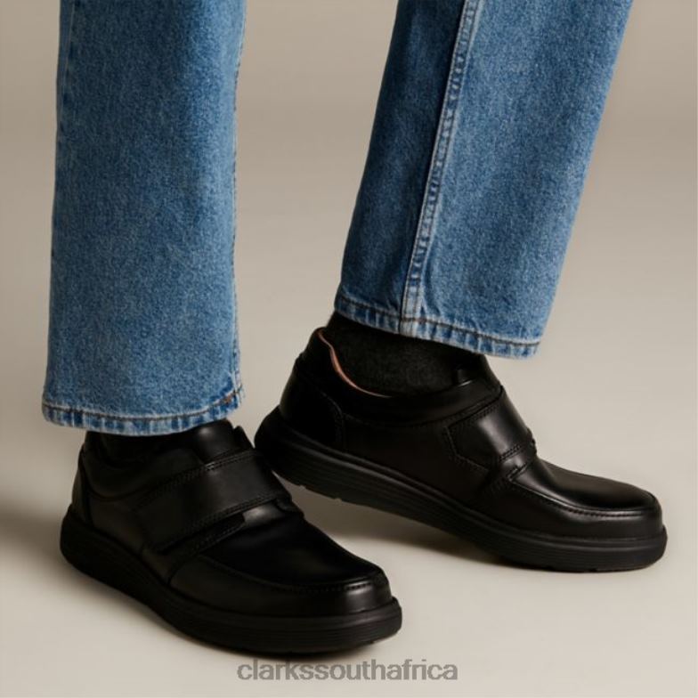 Black Leather Clarks Un Abode Strap Black Leather 840405475 Men Clarks Black Leather