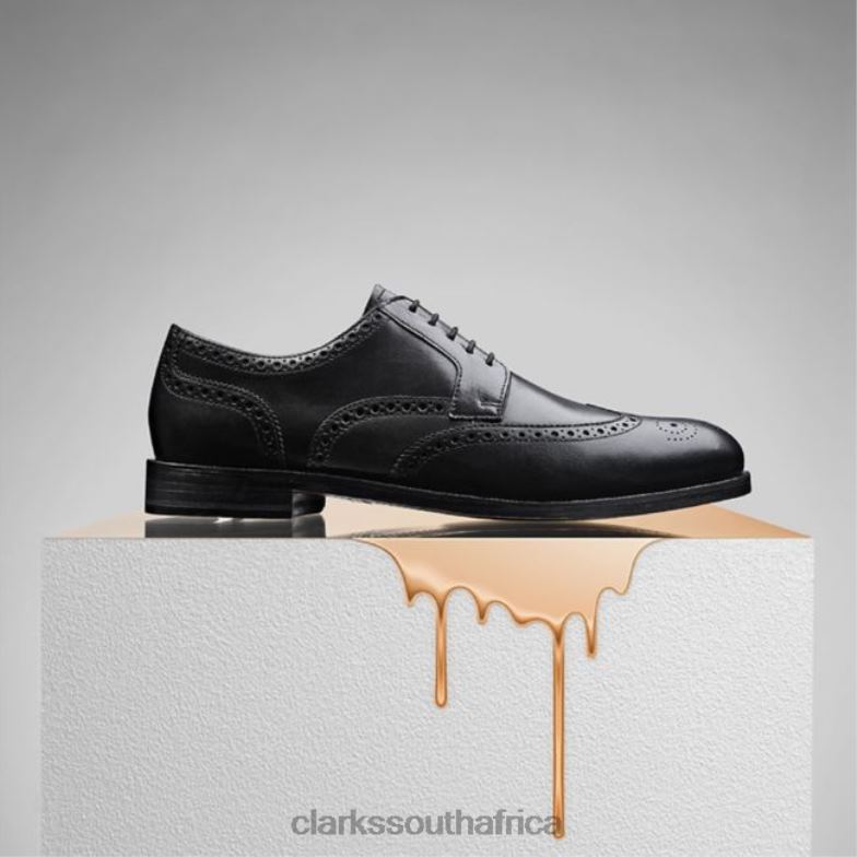 Clarks Craftdean Wing Black Leather Black Leather 840405442 Men Clarks Black Leather