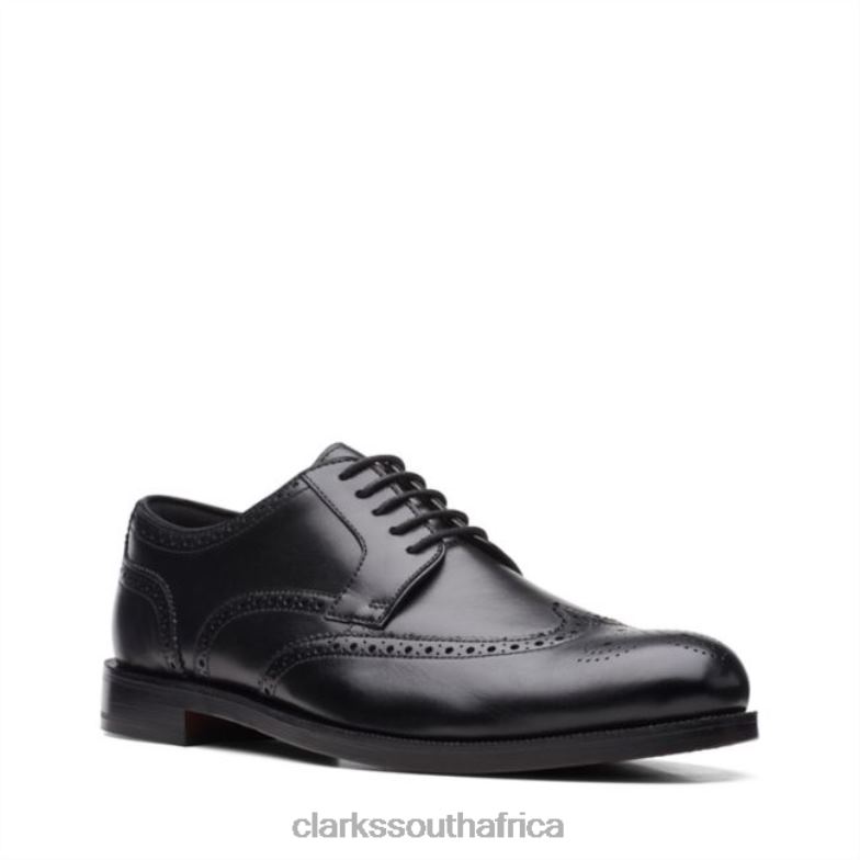 Clarks Craftdean Wing Black Leather Black Leather 840405442 Men Clarks Black Leather