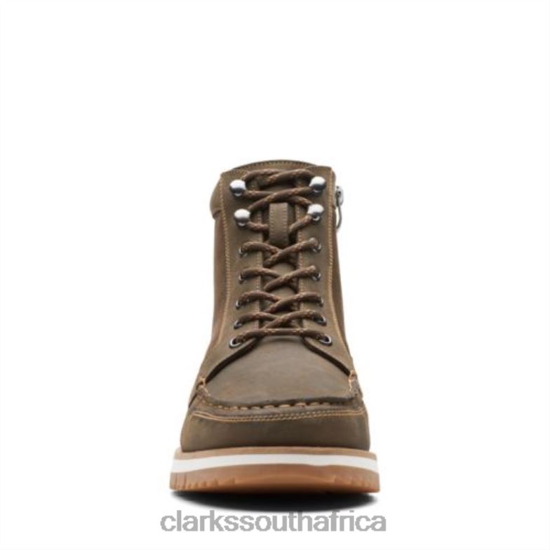 Clarks Dark Olive Leather Durston Hi 840404545 Men Clarks Dark Olive Leather