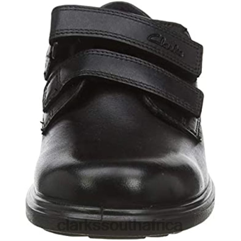 Clarks Men's Remi Pace K Wide Fit School Uniform Shoes Black 840401138 Men Clarks Black Leather