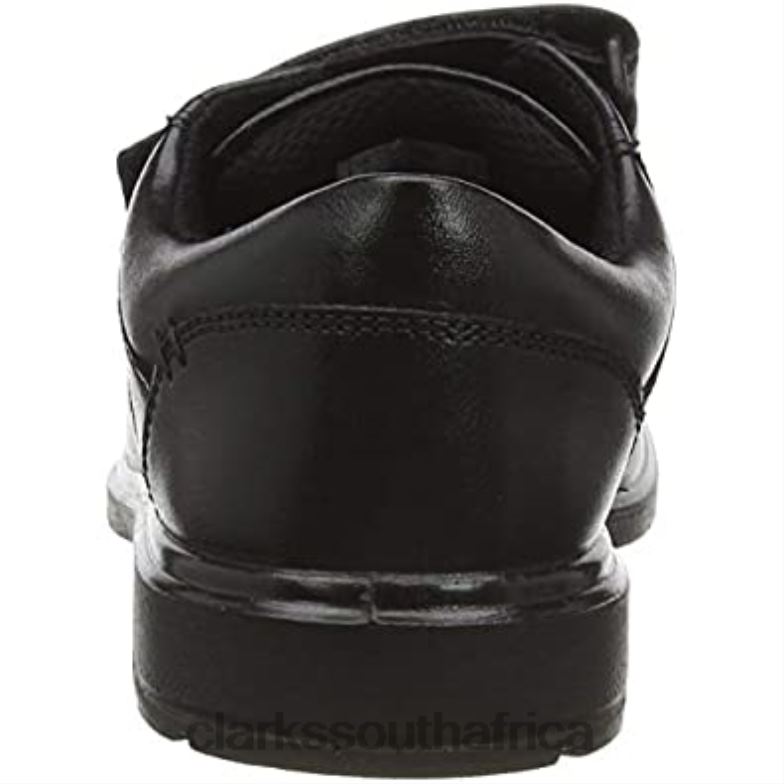 Clarks Men's Remi Pace K Wide Fit School Uniform Shoes Black 840401138 Men Clarks Black Leather