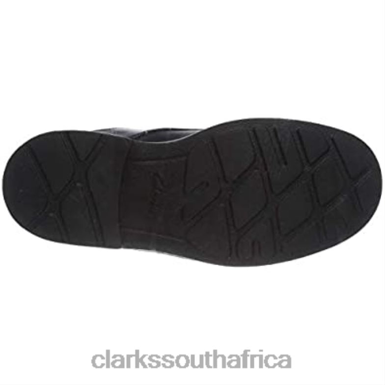 Clarks Men's Remi Pace K Wide Fit School Uniform Shoes Black 840401138 Men Clarks Black Leather