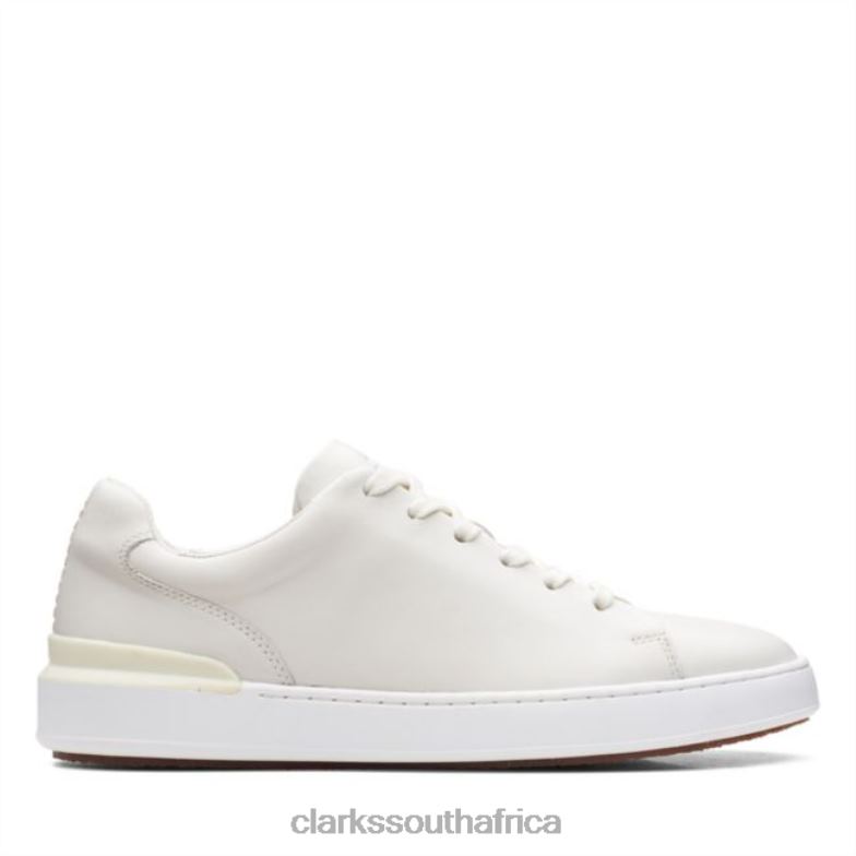 Clarks White Leather Court Lite Lace White Leather 840405521 Men Clarks White Leather