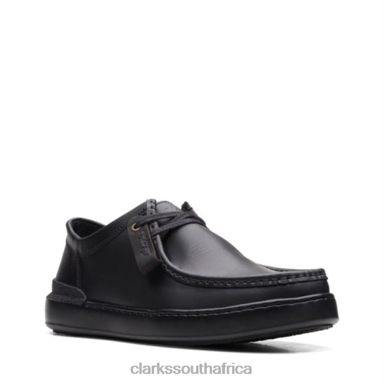 Court Lite Wally Black Leather Black Leather Clarks 840405534 Men Clarks Black Leather