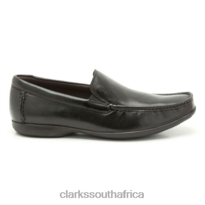 Finer Sun Clarks Black Leather 840404519 Men Clarks Black Leather
