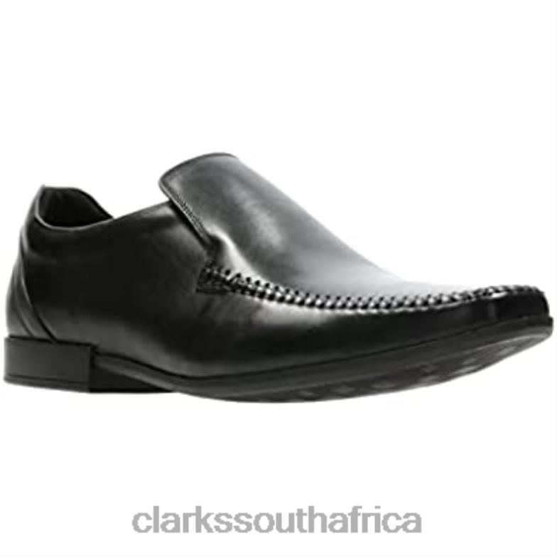 Glement Seam Leather Shoes Black Clarks 840401333 Men Clarks