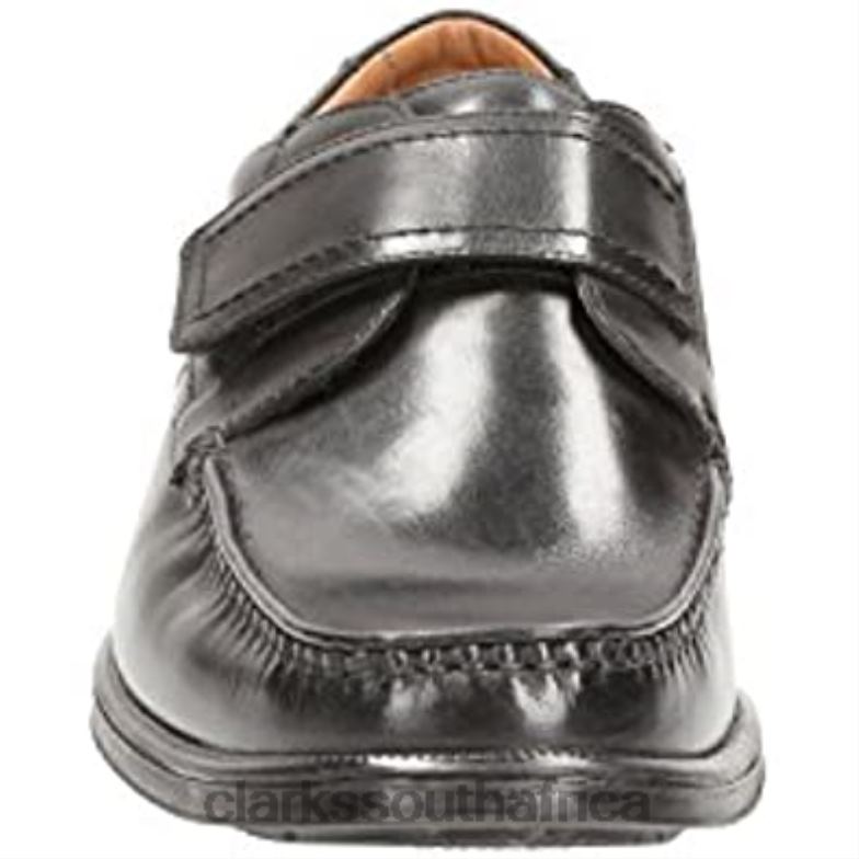 Men's Velcro Moccasshoes Huckley Roll Black Leather Clarks Black 840402391 Men Clarks Black