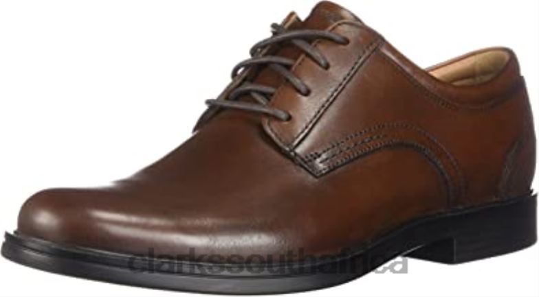 Mens Un Aldric Lace Shoe Clarks Dark Tan Lea 840402957 Men Clarks Dark Tan Lea