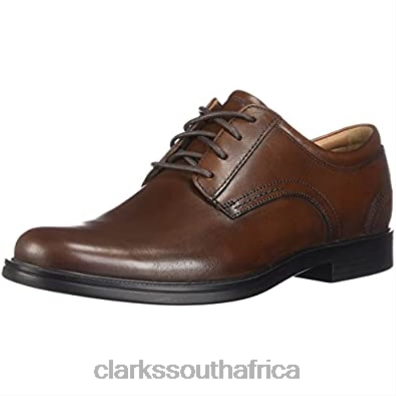 Mens Un Aldric Lace Shoe Clarks Dark Tan Lea 840402957 Men Clarks Dark Tan Lea