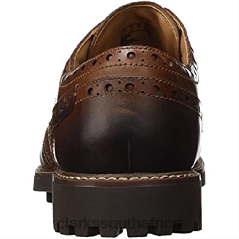 Montacute Wing Men's Brogue Brown Dark Tan Lea Clarks 840402334 Men Clarks Brown Dark Tan Lea